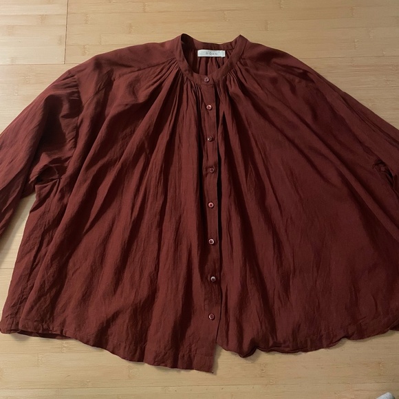 Doen Jane Blouse in XS, Dark Red - Picture 2 of 5